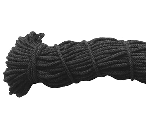 Mississhop 100 m Baumwollkordel Seile Kordel aus Baumwolle mit Polyacryl Kern Anthrazit Ø 4 mm von Mississhop