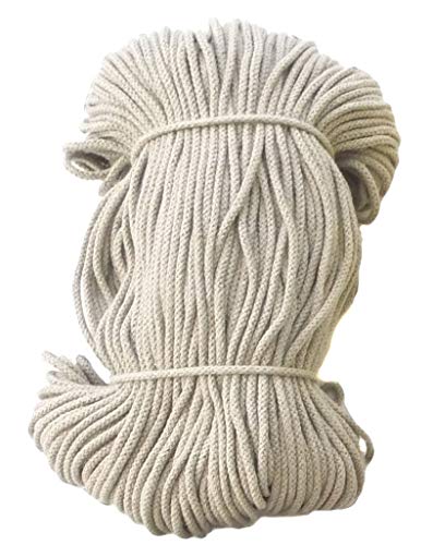 Mississhop 100 m Baumwollkordel Seile Kordel aus Baumwolle mit Polyacryl Kern Beige HellØ 6 mm x 100 m von Mississhop