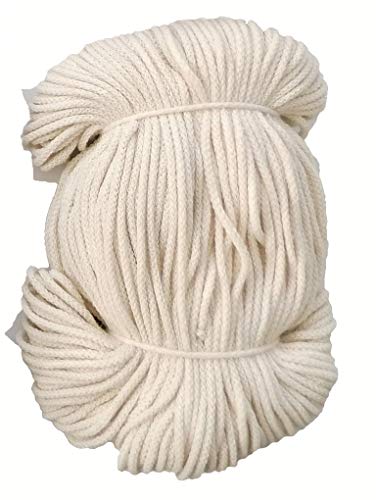 Mississhop 100 m Baumwollkordel Seile Kordel aus Baumwolle mit Polyacryl Kern Creme Ø 6 mm von Mississhop