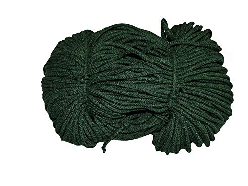 Mississhop 100 m Baumwollkordel Seile Kordel aus Baumwolle mit Polyacryl Kern Grün Ø 6 mm x 100 m von Mississhop