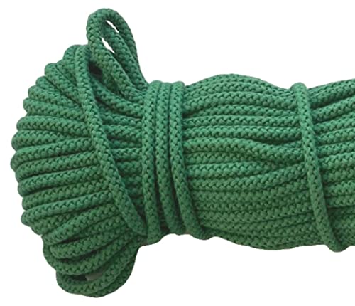 Mississhop 100 m Baumwollkordel Seile Kordel aus Baumwolle mit Polyacryl Kern Grün Ø 8 mm x 50 m von Mississhop