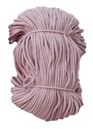 Mississhop 100 m Baumwollkordel Seile Kordel aus Baumwolle mit Polyacryl Kern Lila Flieder Ø 6 mm von Mississhop