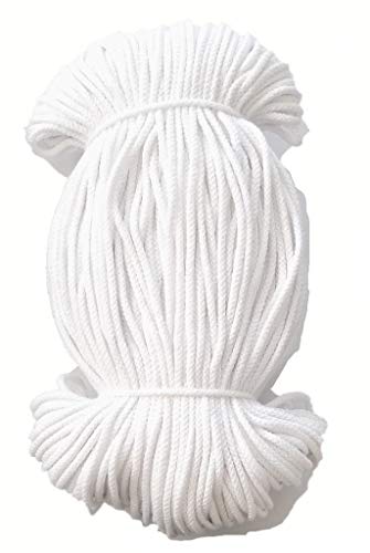 Mississhop 100 m Baumwollkordel Seile Kordel aus Baumwolle mit Polyacryl Kern Weiß Ø 6 mm von Mississhop
