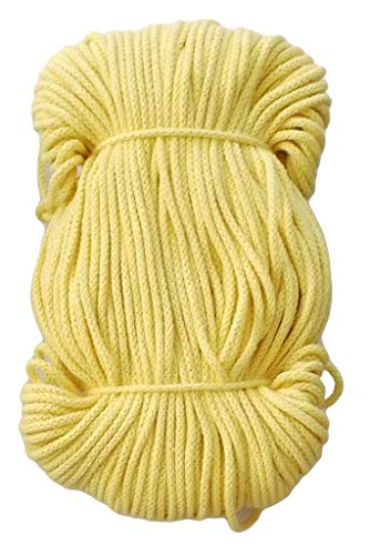 Mississhop 100 m Baumwollkordel Seile Kordel aus Baumwolle mit Polyacryl Kern Gelb Ø 4 mm von Mississhop