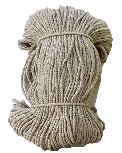 Mississhop 100 m Baumwollkordel Seile Kordel aus Baumwolle mit Polyacryl Kern Graubeige Ø 4 mm von Mississhop