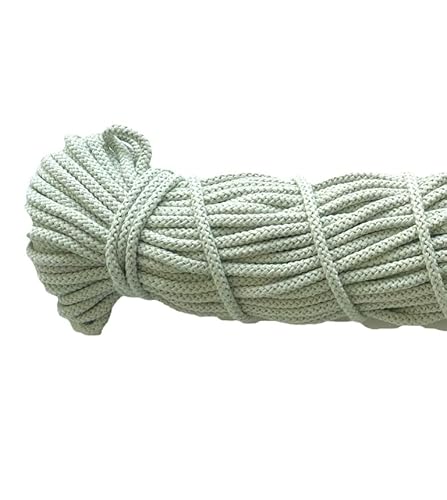Mississhop 100 m Baumwollkordel Seile Kordel aus Baumwolle mit Polyacryl Kern Graugrün Ø 5 mm von Mississhop