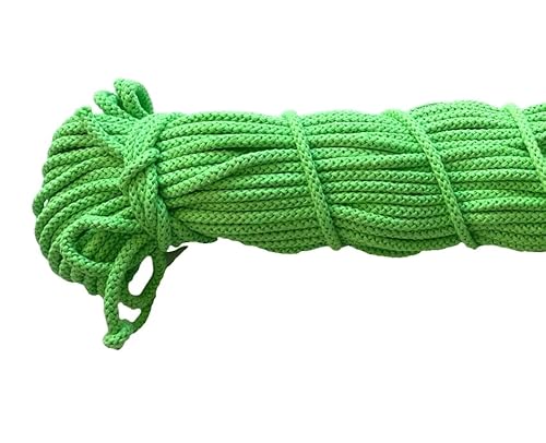 Mississhop 100 m Baumwollkordel Seile Kordel aus Baumwolle mit Polyacryl Kern Hellgrün Ø 5 mm von Mississhop