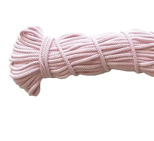 Mississhop 100 m Baumwollkordel Seile Kordel aus Baumwolle mit Polyacryl Kern Hellrosa Ø 5 mm von Mississhop