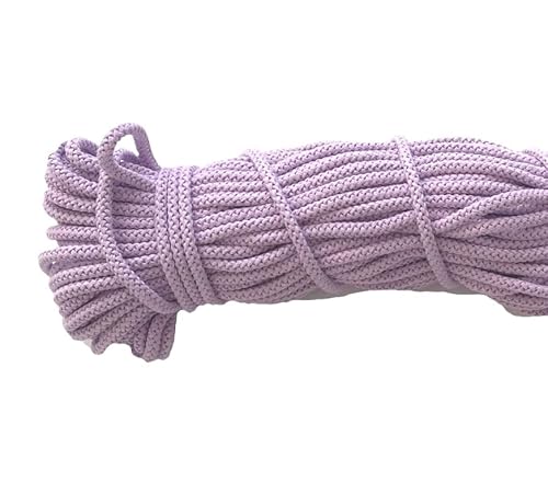 Mississhop 100 m Baumwollkordel Seile Kordel aus Baumwolle mit Polyacryl Kern Lavendel Ø 5 mm von Mississhop