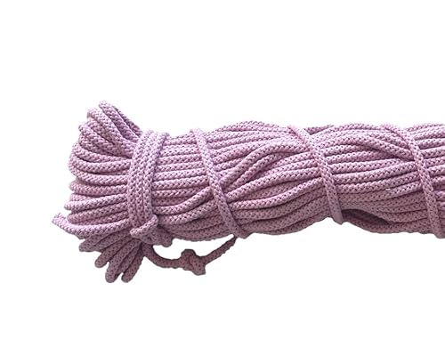 Mississhop 100 m Baumwollkordel Seile Kordel aus Baumwolle mit Polyacryl Kern Lila Flieder Ø 5 mm von Mississhop