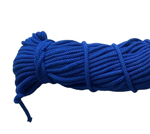 Mississhop 100 m Baumwollkordel Seile Kordel aus Baumwolle mit Polyacryl Kern Marine Ø 5 mm von Mississhop
