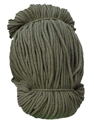 Mississhop 100 m Baumwollkordel Seile Kordel aus Baumwolle mit Polyacryl Kern Olivgrün Ø 4 mm von Mississhop