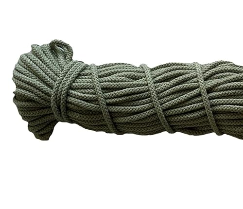 Mississhop 100 m Baumwollkordel Seile Kordel aus Baumwolle mit Polyacryl Kern Olivgrün Ø 5 mm von Mississhop