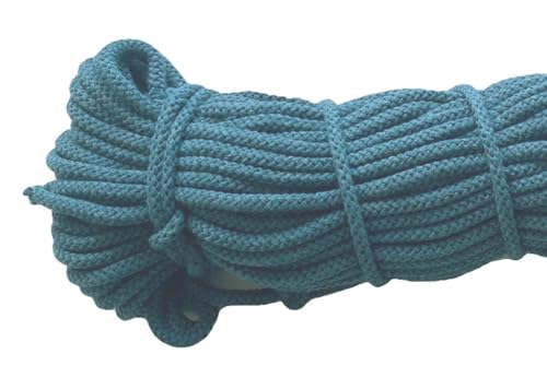 Mississhop 100 m Baumwollkordel Seile Kordel aus Baumwolle mit Polyacryl Kern Petrol Ø 5 mm von Mississhop