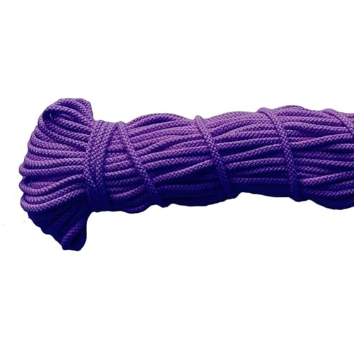 Mississhop 100 m Baumwollkordel Seile Kordel aus Baumwolle mit Polyacryl Kern Purple Ø 5 mm von Mississhop