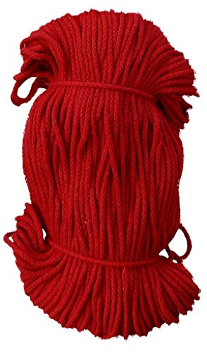 Mississhop 100 m Baumwollkordel Seile Kordel aus Baumwolle mit Polyacryl Kern Rot Ø 6 mm von Mississhop