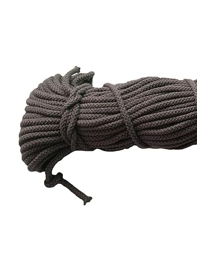 Mississhop 100 m Baumwollkordel Seile Kordel aus Baumwolle mit Polyacryl Kern Walnuss braun Ø 5 mm von Mississhop