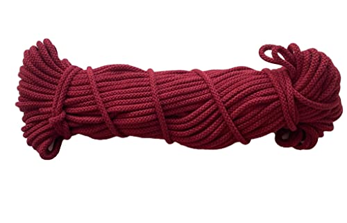 Mississhop 100 m Baumwollkordel Seile Kordel aus Baumwolle mit Polyacryl Kern Weinrot Ø 5 mm von Mississhop