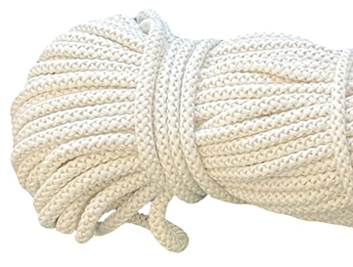Mississhop 50 m Baumwollkordel Seile Kordel aus Baumwolle mit Polyacryl Kern Creme Ø 8 mm von Mississhop