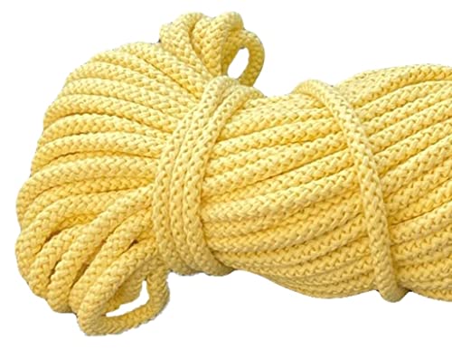 Mississhop 50 m Baumwollkordel Seile Kordel aus Baumwolle mit Polyacryl Kern Gelb Ø 8 mm von Mississhop