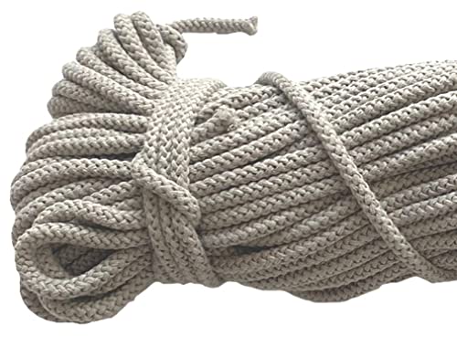 Mississhop 50 m Baumwollkordel Seile Kordel aus Baumwolle mit Polyacryl Kern Graubeige Ø 8 mm von Mississhop