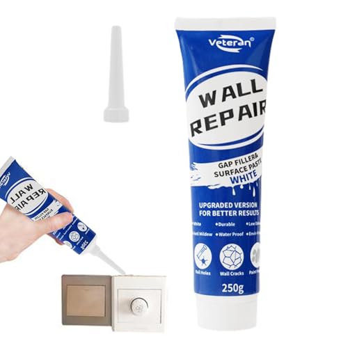 250g Spachtelmasse Weiß Wandreparaturpaste Wandspachtel Für Wand- Und Deckenflächen Im Innen- & Außenbereich Wandreparaturcreme Ausbessern Von Bohrlöchern Und Füllen Von Rissen, Löchern, Graffiti 250g Spachtelmasse Weiß Wandreparaturpaste Wandspachtel Für Wand- Und Deckenflächen Im Innen- & Außenbereich Wandreparaturcreme Ausbessern Von Bohrlöchern Und Füllen Von Rissen, Löchern, Graffiti von Missmisq