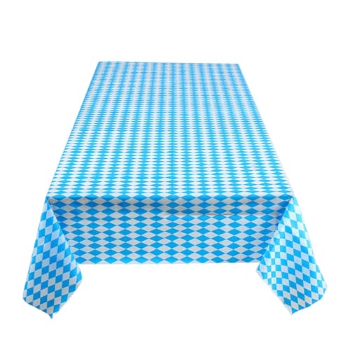 Missmisq Blau und Weiße Tischdecke,Blaue Und Weiße Oktoberfest Tischdecke - Tragbare bayerische Partydekorationen für die Verwendung bei Gartenpartys, Haushaltsfeiern, Bierzelten und von Missmisq