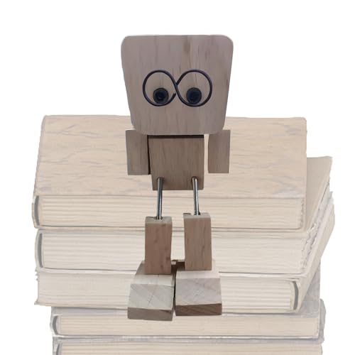 Missmisq Holzfigur,Wackelnder Mann Für Auto,Kleine Figur Für Schüler Erwachsene Kinder Spiel | Bücherregal Wohnzimmer Tisch Deko von Missmisq