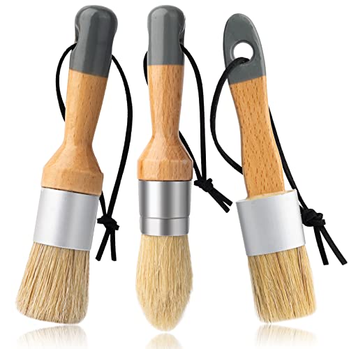 Mister Rui Kreidewachs-Pinsel, 3 Stück, Kreidepinsel für Möbel, kleiner Wachspinsel für Kreidefarbe, Acrylfarbe, Milchfarbe, Naturborsten, Schablonenpinsel, kein Ausfallen Mister Rui Kreidewachs-Pinsel, 3 Stück, Kreidepinsel für Möbel, kleiner Wachspinsel für Kreidefarbe, Acrylfarbe, Milchfarbe, Naturborsten, Schablonenpinsel, kein Ausfallen von Mister Rui