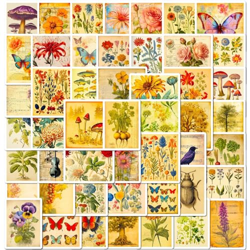 Mistree 50 Aufkleber Blumen, Schmetterling, Vogel für Fotoalbum Bunt, Gelb, 5 CM Mistree 50 Aufkleber Blumen, Schmetterling, Vogel für Fotoalbum Bunt, Gelb, 5 CM von Mistree