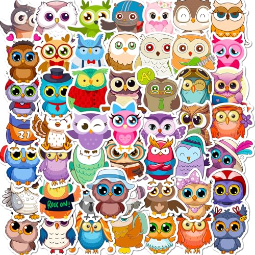 Mistree 50 Eule Aufkleber Kinder, Wasserfeste Sticker zum Kleben Kinder, 5 CM Mistree 50 Eule Aufkleber Kinder, Wasserfeste Sticker zum Kleben Kinder, 5 CM von Mistree