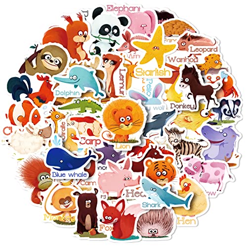Mistree 50 Stücke Tier Aufkleber Mit Kleinen Augen für Kinder, Tiere Des Waldes, Sticker Zootiere Kinder, Wasserfeste von Mistree