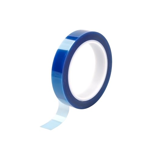 Misuyue Hitzebeständiges Klebeband, 10mm x 33m Wärmeband Hitzeschutz Isolierband, Polyimid Hohe Temp Tape für Sublimation 3D-Drucker, Elektronik Leiterplatten, DIY Handwerk, Blau von Misuyue