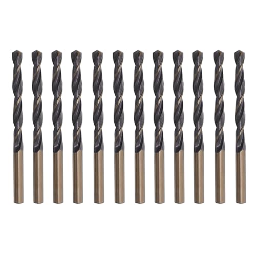 Misuyue 12 Stücke Metallbohrer, 4mm HSS Stahlbohrer Set, Professional Spiralbohrer Eisenbohrer für Metall, Aluminium, Hartplastik, Edelstahl, Holzbohrer von Misuyue