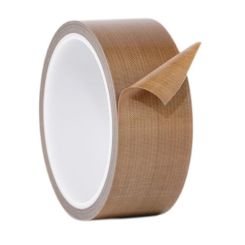 Misuyue 20mm x 10M Teflonband Selbstklebend, Hitzebeständiges Klebeband, PTFE Teflon Tape für Vakuumiermaschine Impulsversiegeler, Hitzebeständiges bis 300℃ (Braun) von Misuyue