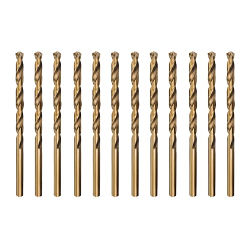 Misuyue 2mm M35 Cobalt Bohrer, 12 Stück HSS Metallbohrer Set, Stahlbohrer, Spiralbohrer, Eisenbohrer, Stahlbeton Bohrer für Edelstahl Metall Gusseisen Aluminium Holzbohrer von Misuyue