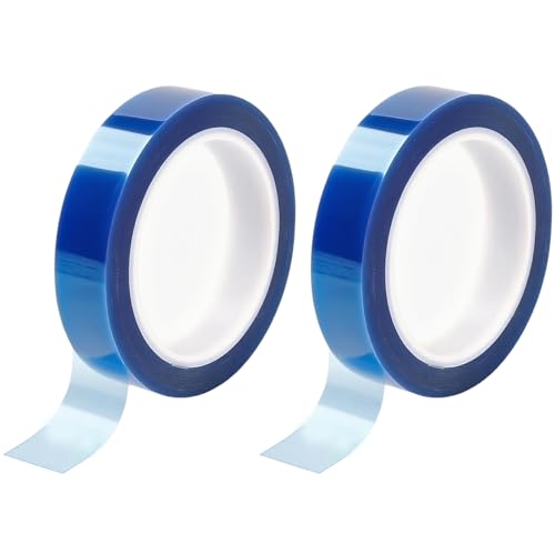 Misuyue 2 Rollen Hitzebeständiges Klebeband, 20mm x 33m Hohe Temp Tape Isolierband, Polyimid Klebeband für Sublimation, 3D-Drucker, Elektronik Leiterplatten, Blau von Misuyue