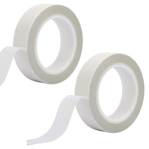 Misuyue 2pcs Teflonband Klebeband, 10mm Hitzebeständiges Klebeband, Teflon Tape PTFE Glasgewebeband für Vakuumiermaschine Impulsversiegeler (Weiß) von Misuyue