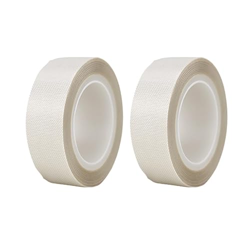 Misuyue 2pcs Teflonband Klebeband, 20mm Hitzebeständiges Klebeband, Teflon Tape PTFE Glasgewebeband für Vakuumiermaschine Impulsversiegeler (Weiß) von Misuyue