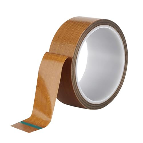 Misuyue 30mm x 10M Teflonband Selbstklebend, 0,18mm Dicke PTFE Teflon Tape, Hitzebeständiges Klebeband für Vakuumiermaschine Impulsversiegeler, Hitzebeständiges bis 300℃ (Braun) von Misuyue