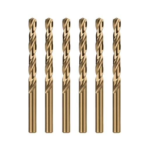 Misuyue 5.2 mm M35 Kobalt Bohrer, 6 Stück Metall HSS Spiralbohrer, Hartmetallbohrer, geeignet für rostfreies Kupfer, Kunststoff, harte Materialien, Holzbohrer Misuyue 5.2 mm M35 Kobalt Bohrer, 6 Stück Metall HSS Spiralbohrer, Hartmetallbohrer, geeignet für rostfreies Kupfer, Kunststoff, harte Materialien, Holzbohrer von Misuyue