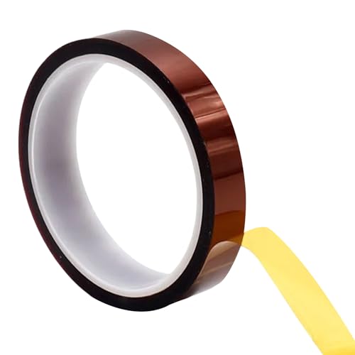 Misuyue Hitzebeständiges Klebeband, 15mm x 33m Kapton Tape, Polyimid Hochtemperaturband für Elektronik, 3D-Drucker Löten, Sublimation und Isolierenden Leiterplatten von Misuyue
