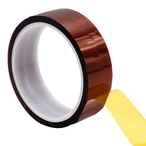 Misuyue Hitzebeständiges Klebeband, 35mm x 33m Kapton Tape, Polyimid Hochtemperaturband für Elektronik, 3D-Drucker Löten, Sublimation und Isolierenden Leiterplatten von Misuyue