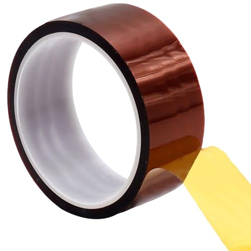 Misuyue Hitzebeständiges Klebeband, 40mm x 33m Kapton Tape, Polyimid Hochtemperaturband für Elektronik, 3D-Drucker Löten, Sublimation und Isolierenden Leiterplatten von Misuyue