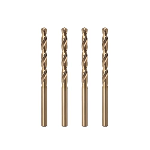 Misuyue M42 Cobalt Bohrer 4.5mm, HSS Metallbohrer Set, Professional Stahlbohrer, Spiralbohrer, Eisenbohrer für Metall, Gusseisen, Edelstahl, Aluminium, Holzbohrer (4 Stück) von Misuyue