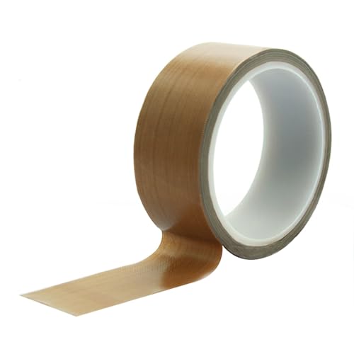 Misuyue Teflonband Klebeband, Hitzebeständiges Klebeband, 0,13mm Dicke PTFE Glasgewebeband für Vakuumiermaschine Impulsversiegeler, Braun (30mm) von Misuyue