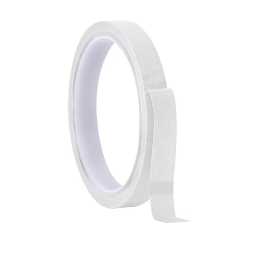 Misuyue Teflonband Klebeband, Hitzebeständiges Klebeband 10mm x 10M, 0,18mm Dicke PTFE Glasgewebeband für Vakuumiermaschine Impulsversiegeler, Hitzebeständiges bis 300℃ (Weiß) von Misuyue