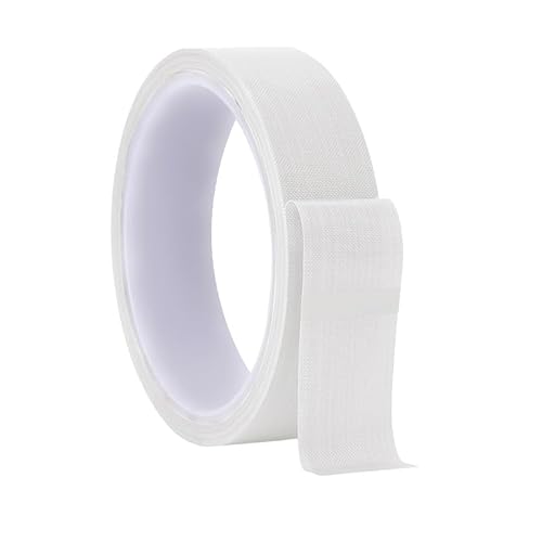 Misuyue Teflonband Klebeband, Hitzebeständiges Klebeband 20mm x 10M, 0,18mm Dicke PTFE Glasgewebeband für Vakuumiermaschine Impulsversiegeler, Hitzebeständiges bis 300℃ (Weiß) von Misuyue