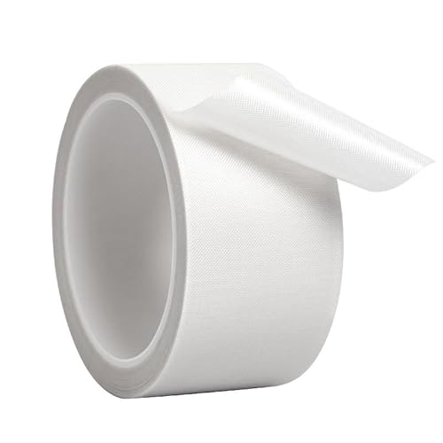 Misuyue Teflonband Klebeband, Hitzebeständiges Klebeband 30mm x 10M, 0,18mm Dicke PTFE Glasgewebeband für Vakuumiermaschine Impulsversiegeler, Hitzebeständiges bis 300℃ (Weiß) von Misuyue