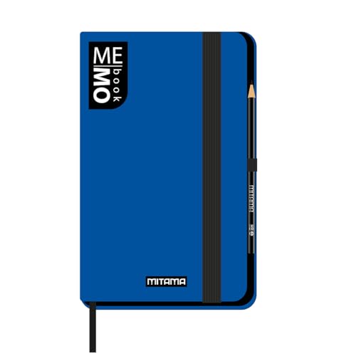 Mitama Notizbuch Large Blau – Memobuch – Notizbuch – Soft Touch Cover – Innentasche + Bleistift enthalten – 5 mm karierte Blätter – 13 x 21 cm von Mitama